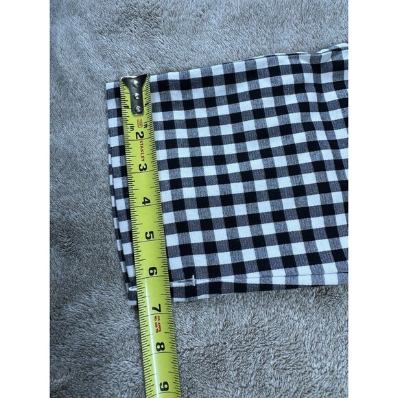 J JILL Essential Cotton Stretch I Black Cream Check Pull On Pants I Women’s Sz 8 - Picture 9 of 13